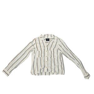 Abercrombie White Striped Button Down